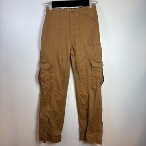 Abercrombie & Fitch Women’s Tan Relaxed Utility Cargo Pants, Size 26 / 2, Baggy